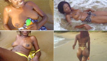 350px x 200px - Topless african girls on the beach - Four black babes with ...